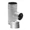 B & K DuraVent 4 in. X 3 in. X 4 in. Galvanized Steel Tee with Clean-Out Cap 4PVL-T3R - alternate 1